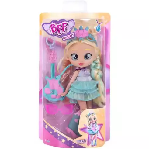 Cry Babies BFF S3 Talents - Stella hajlékony gitáros játékbaba 20cm