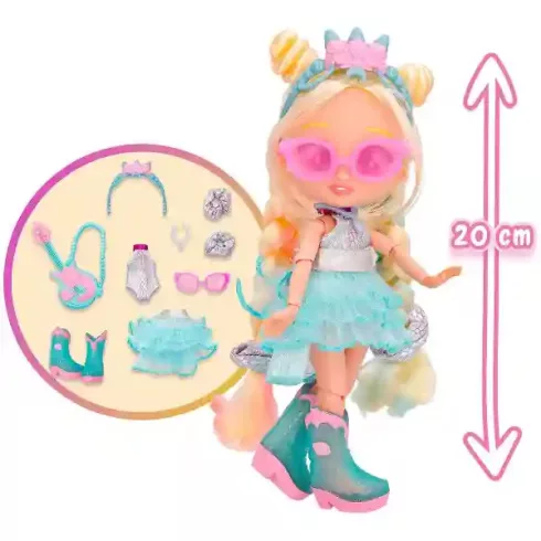 Cry Babies BFF S3 Talents - Stella hajlékony gitáros játékbaba 20cm