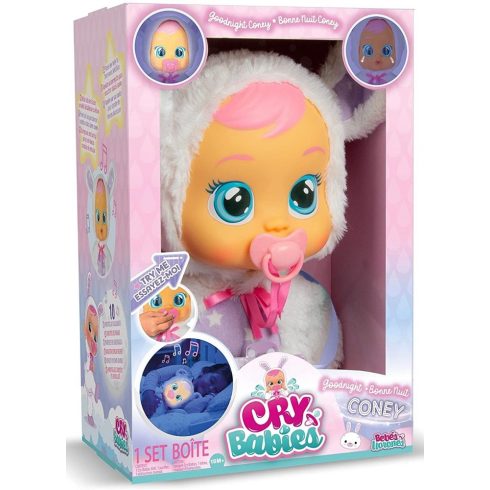Cry Babies - Jó éjt Coney interaktív, világító játékbaba 30cm