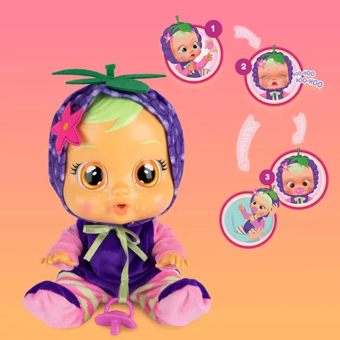Cry Babies Tutti Frutti - Mel görögdinnye illatú interaktív játékbaba 30cm