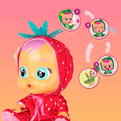 Cry Babies Tutti Frutti - Ella eper illatú interaktív játékbaba 30cm