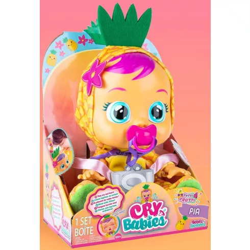 Cry Babies Tutti Frutti - Pia ananász illatú interaktív játékbaba 30cm