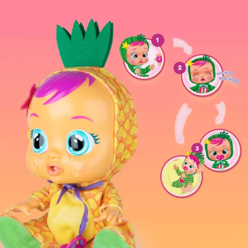 Cry Babies Tutti Frutti - Pia ananász illatú interaktív játékbaba 30cm