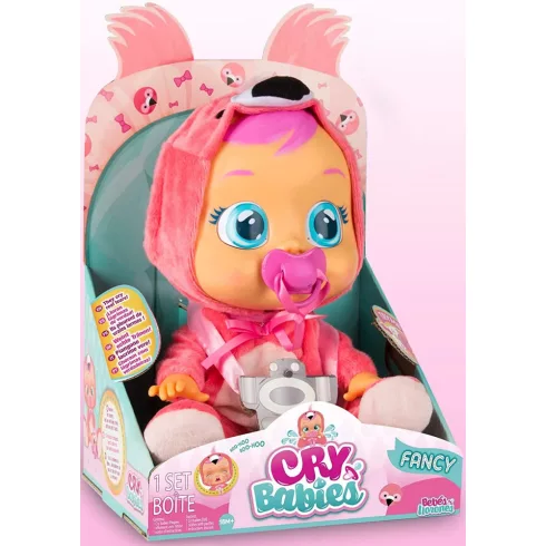 Cry Babies - Fancy flamingó interaktív játékbaba 30cm