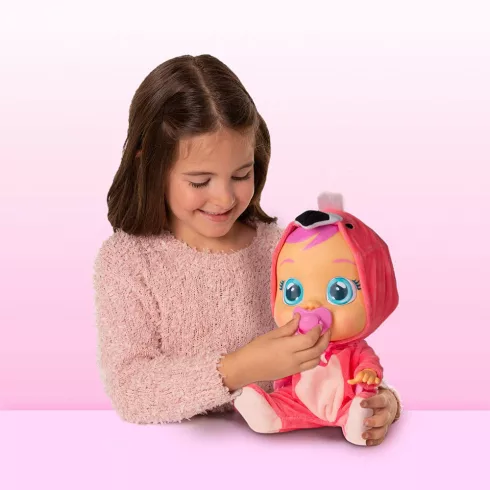 Cry Babies - Fancy flamingó interaktív játékbaba 30cm