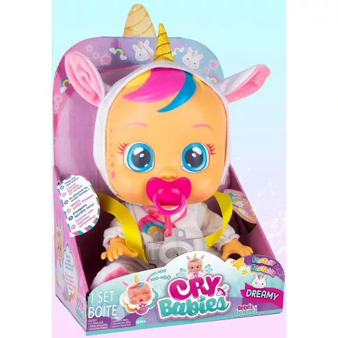Cry Babies Fantasy - Dreamy unikornis interaktív játékbaba 30cm