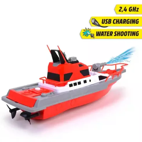 Dickie Toys - Távirányítós RC tűzoltóhajó vízágyúval