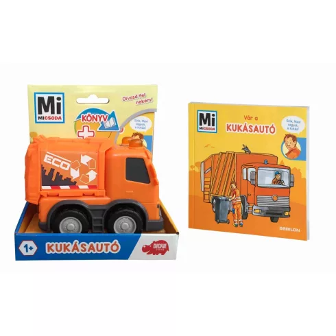 Dickie Toys Mi Micsoda - Kukásautó: képeskönyv és kukásautó (203812010006)