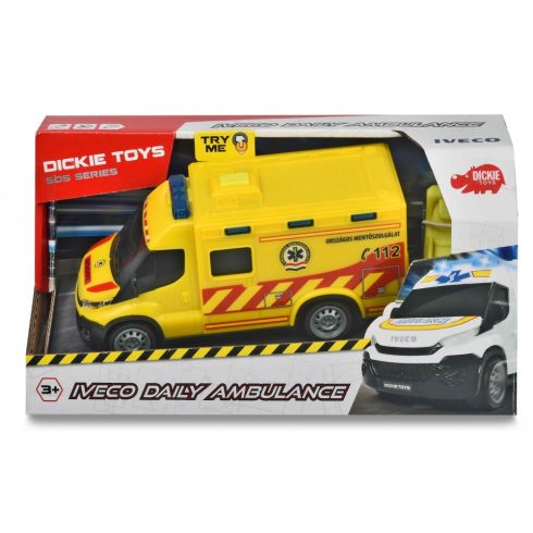 Dickie Toys SOS Series - Mentőautó fénnyel és hanggal 18cm (203713012006)