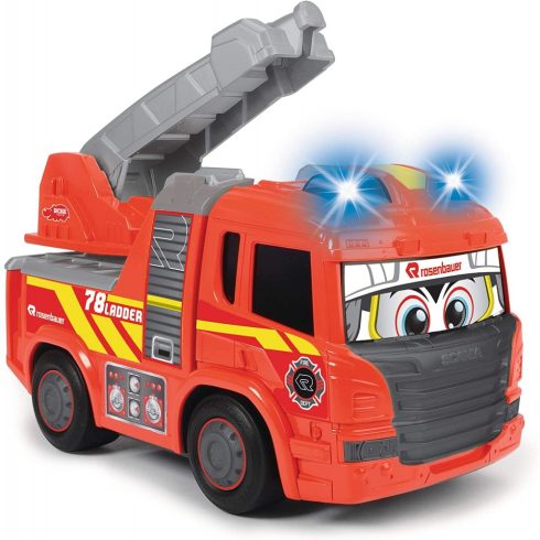 Dickie Toys Happy Series - Gombnyomásra induló tűzoltóautó fénnyel és hanggal kicsiknek 28cm (203814016)