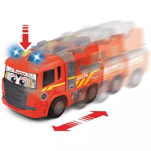 Dickie Toys Happy Series - Gombnyomásra induló tűzoltóautó fénnyel és hanggal kicsiknek 28cm (203814016)
