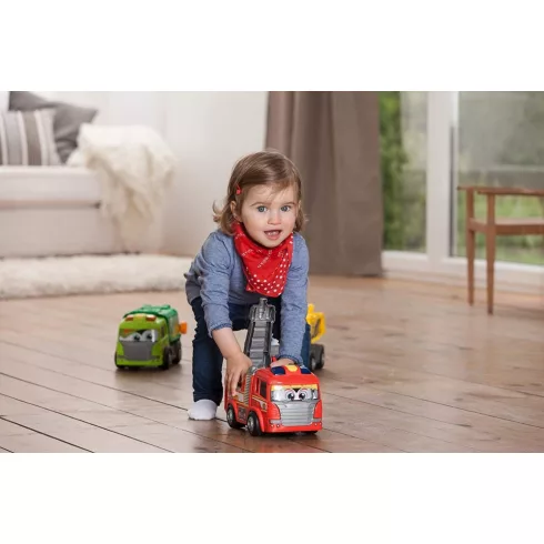 Dickie Toys Happy Series - Gombnyomásra induló tűzoltóautó fénnyel és hanggal kicsiknek 28cm (203814016)