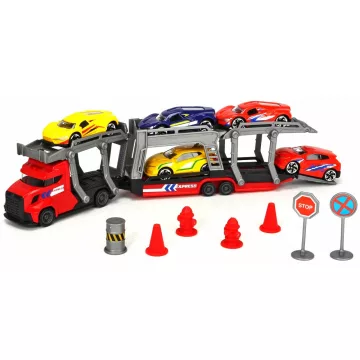   Dickie Toys City - Autószállító kamion kisautókkal és kiegészítőkkel 32cm - piros (203745012)
