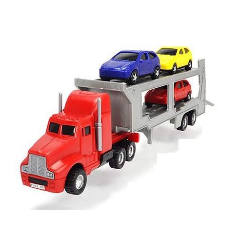 Dickie Toys City - Autószállító kamion kisautókkal 32cm - piros (203746000)
