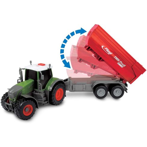 Dickie Toys Farm Series - Fendt traktor utánfutóval, fénnyel és hanggal 42cm (203737002)