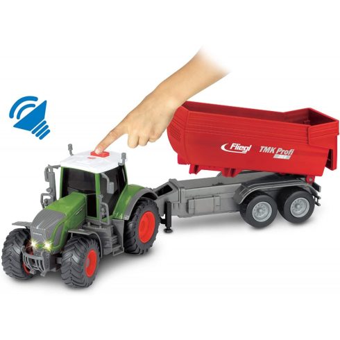 Dickie Toys Farm Series - Fendt traktor utánfutóval, fénnyel és hanggal 42cm (203737002)