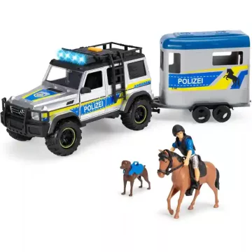   Dickie Toys - Interaktív Mercedes rendőrségi lószállító játékszett