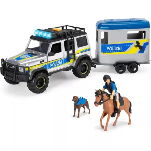 Dickie Toys - Interaktív Mercedes rendőrségi lószállító játékszett
