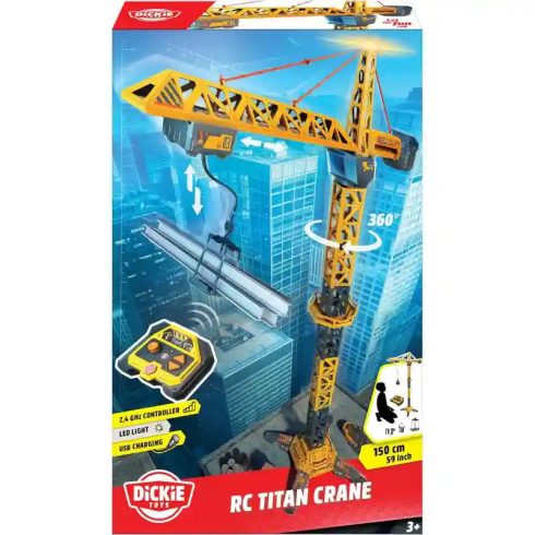 Dickie Toys - Távirányítós RC titán óriás építkezési daru fénnyel 150cm