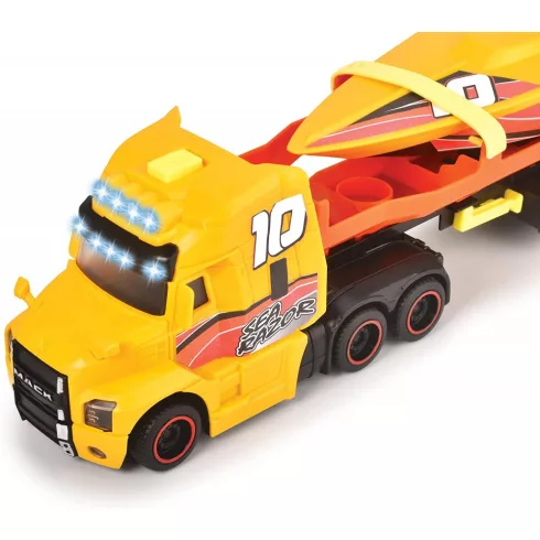 Dickie Toys - Verseny motorcsónak szállító kamion fénnyel és hanggal 41cm