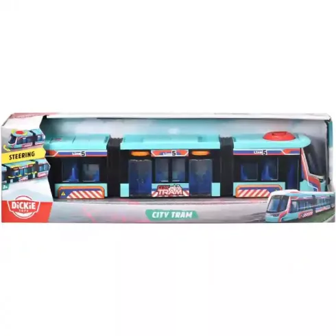 Dickie Toys City - Kék villamos nyitható ajtókkal 42cm (csomagolássérült)