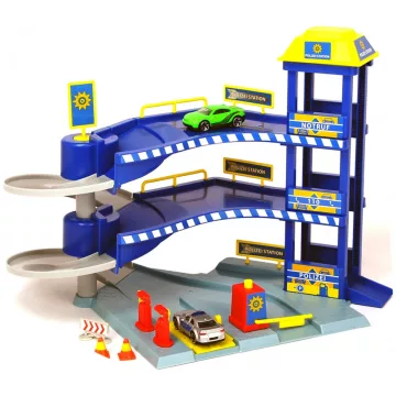 Dickie Toys 2 emeletes rendőrség autópálya járművekkel