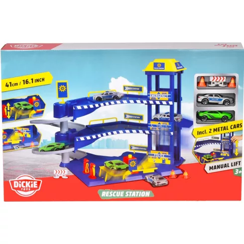 Dickie Toys 2 emeletes rendőrség autópálya járművekkel