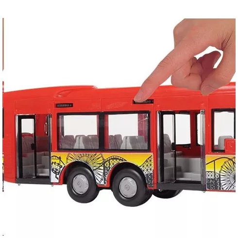 Dickie Toys City - Városi csuklós busz nyitható ajtókkal 46cm - piros (csomagolássérült)