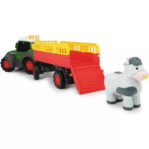 Dickie Toys Happy Series - Tehénszállító traktor kicsiknek utánfutóval, fénnyel és hanggal 31cm (203815004)