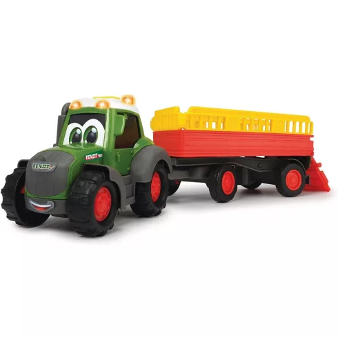 Dickie Toys Happy Series - Tehénszállító traktor kicsiknek utánfutóval, fénnyel és hanggal 31cm (203815004)
