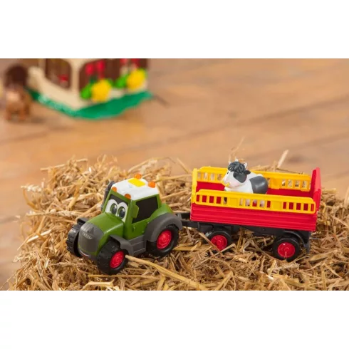 Dickie Toys Happy Series - Tehénszállító traktor kicsiknek utánfutóval, fénnyel és hanggal 31cm (203815004)