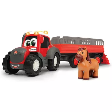   Dickie Toys Happy Series - Lószállító traktor kicsiknek utánfutóval, fénnyel és hanggal 31cm (203815005)