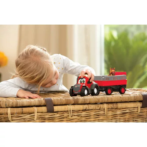 Dickie Toys Happy Series - Lószállító traktor kicsiknek utánfutóval, fénnyel és hanggal 31cm (203815005)