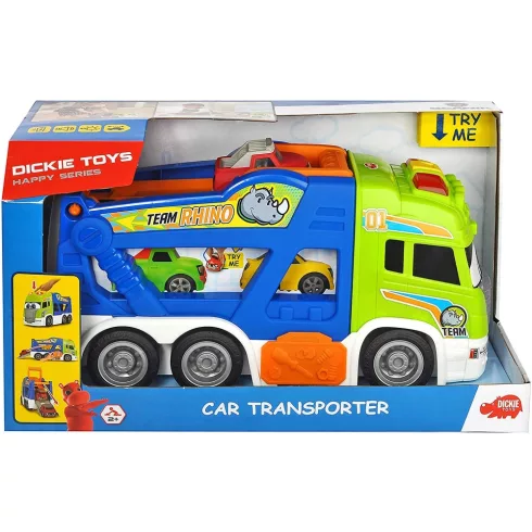 Dickie Toys Happy Series - Autószállító fénnyel és hanggal kicsiknek 40cm (203817003)