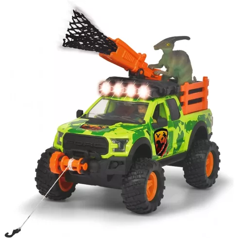 Dickie Toys - Dino elfogó terepjáró hálóvetővel, dinoszauruszokkal, fénnyel és hanggal 27cm