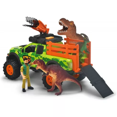 Dickie Toys - Dino elfogó terepjáró hálóvetővel, dinoszauruszokkal, fénnyel és hanggal 27cm