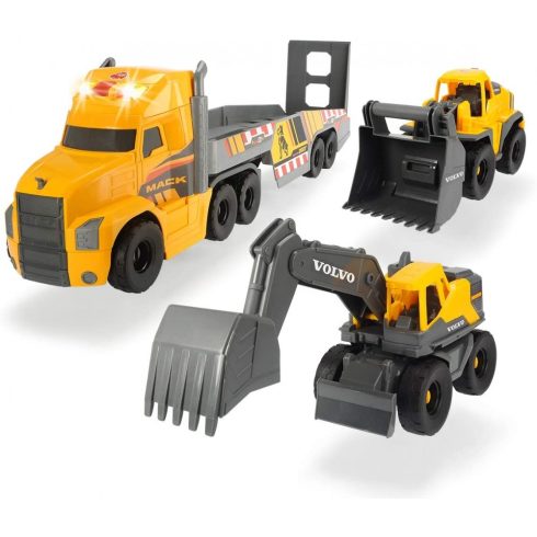 Dickie Toys Construction - Óriás Mack kamion Volvo munkagépekkel 70cm (203729012)