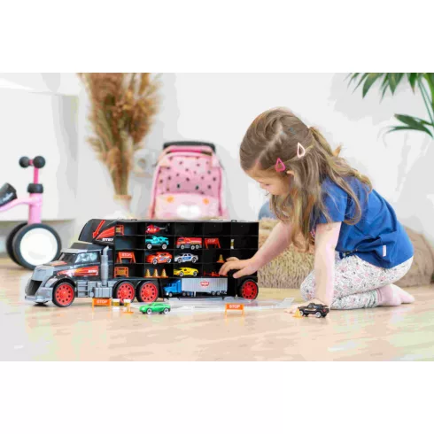 Dickie Toys City - Óriás hordozható autószállító kamion 8db járművel és kiegészítőkkel (203749023)
