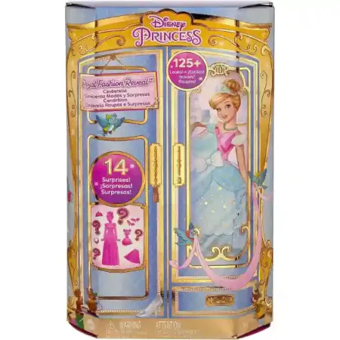 Mattel Disney Princess - Royal Fashion Reveal: Hamupipőke divatbaba készlet kiegészítőkkel 30cm