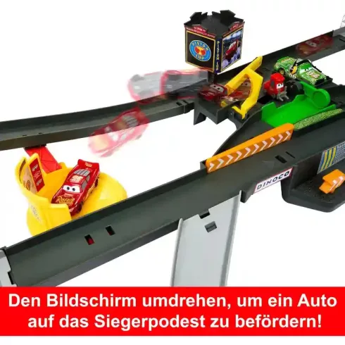 Mattel Disney Verdák: Szelep Kupa versenypálya Villám McQueen kisautóval
