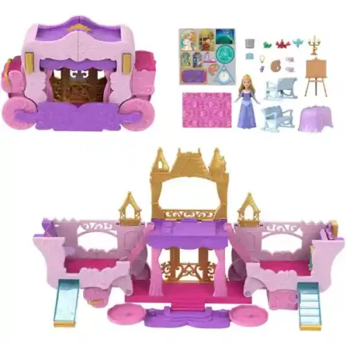 Mattel Disney Princess - Hintóból kastély 2 az 1-ben átalakítható játékszett