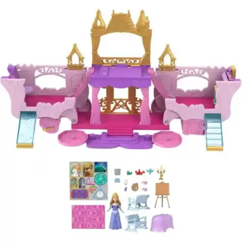 Mattel Disney Princess - Hintóból kastély 2 az 1-ben átalakítható játékszett