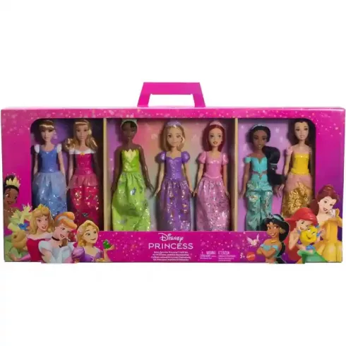 Mattel Disney hercegnők levehető ruhákkal 7db-os ajándékszett 29cm