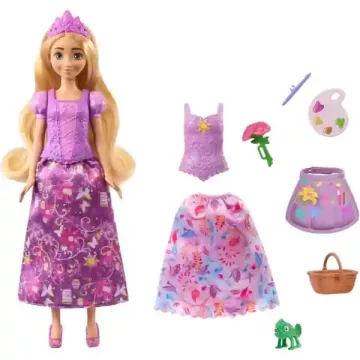   Mattel Disney Princess Aranyhaj és a nagy gubanc: 2 az 1-ben Aranyhaj baba, Rapunzel