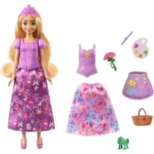 Mattel Disney Princess Aranyhaj és a nagy gubanc: 2 az 1-ben Aranyhaj baba, Rapunzel