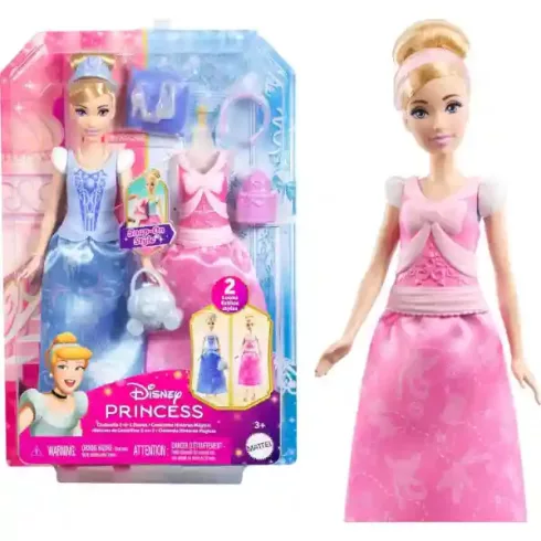 Mattel Disney Princess Hamupipőke: 2 az 1-ben Hamupipőke baba