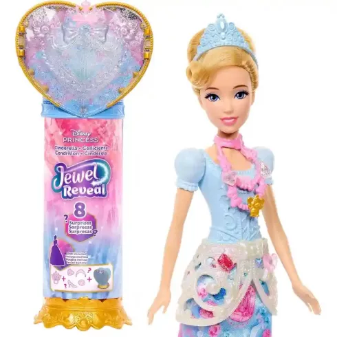 Mattel Disney Princess Jewel Reveal: Hamupipőke csupaszív baba játékszett