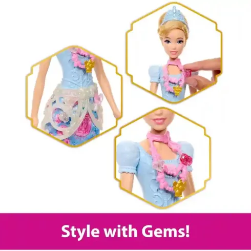 Mattel Disney Princess Jewel Reveal: Hamupipőke csupaszív baba játékszett