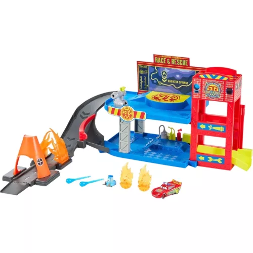 Mattel Disney Verdák: Verseny és mentőközpont Villám McQueen kisautóval