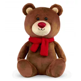 Plüss barna maci fényes orral 25 cm